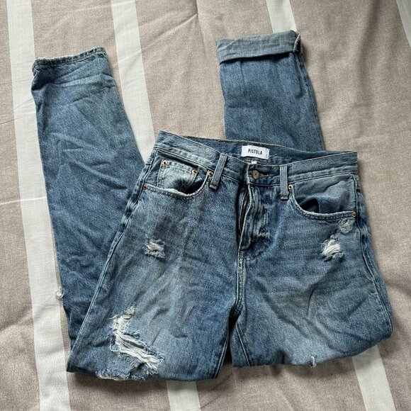 pistola Denim - Like New Pistola Medium Denim Distressed Jeans Sz 25